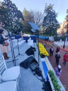 Outdoor Presidential Teleprompter setup