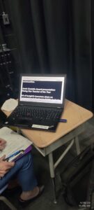 Teleprompter Software running on a laptop